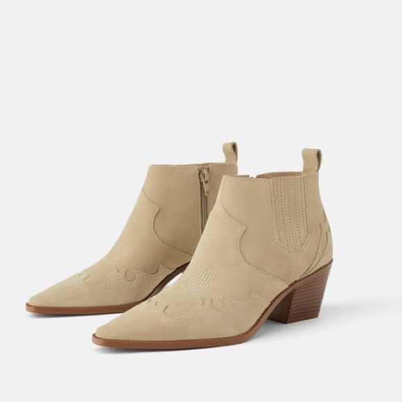 Zara Shoes Zara Western Leather Cowboy Boots 38 Poshmark